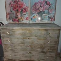  cassettiera alta stile shabby 