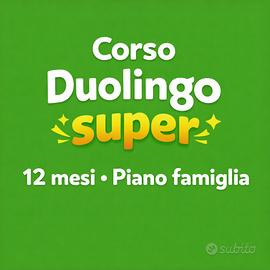 Corso Inglese Duolingo Super piano famiglia