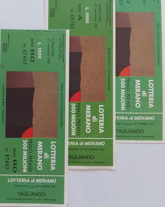 Biglietti Lotteria di Merano 1981