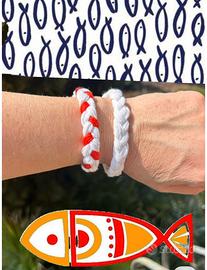 Braccialetto estivo tessile cotone fatto a mano