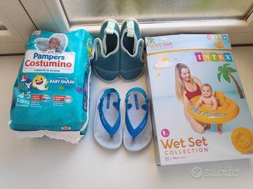 Set da spiaggia Bambino scarpine 22/23-ciambella c