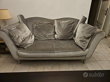 Divano Campanula Poltrone e Sofà velluto grigio