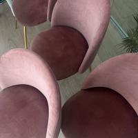 Set di 6 sedie imbottite – design nordico in vellu