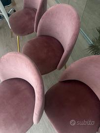 Set di 6 sedie imbottite – design nordico in vellu