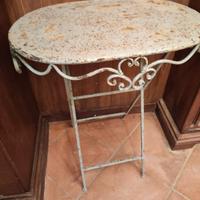 tavolino d'epoca da giardino in ferro 