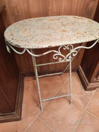 tavolino d'epoca da giardino in ferro 