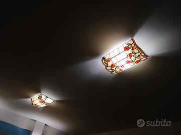 plafoniere stile tiffany dipinte a mano