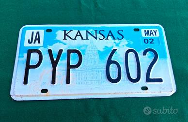 Targa auto  U.S. Stato Kansas del 2002 originale