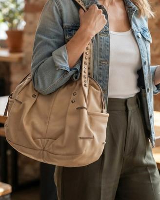 Borsa donna a spalla "Nicoli"36×40 cm-pelle vera