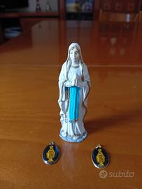 statuetta madonna e 2 medaglie miracolose anni70
