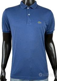 Lacoste Polo Uomo M 5 Blu T Shirt Slim Fit Cotone