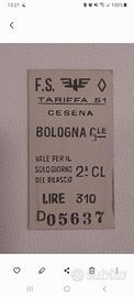 Biglietto ferroviario FS 1961, CESENA-BOLOGNA C.LE