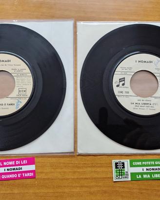 2 dischi vinile 45 giri dei Nomadi 