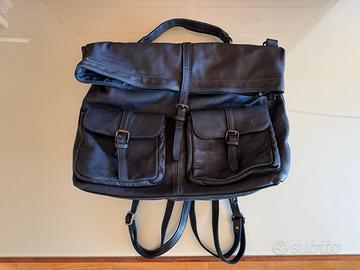 Zaino/borsa Barone Firenze in vera pelle nera