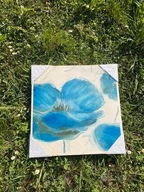 Quadro artistico floreale blu