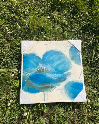 Quadro artistico floreale blu