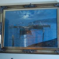 Grande dipinto olio su tela Mario Galanti (Marina)