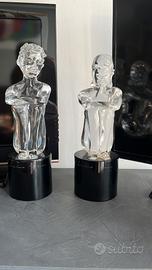 Coppia Scultura in vetro di Murano firmate