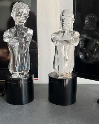 Coppia Scultura in vetro di Murano firmate
