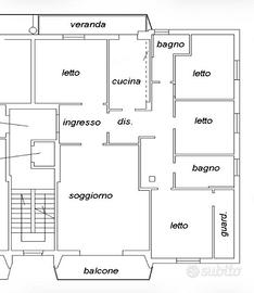 Appartamento san francesco quattro camere 1400