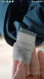 maglietta burberry nera maniche semi-lunghe
