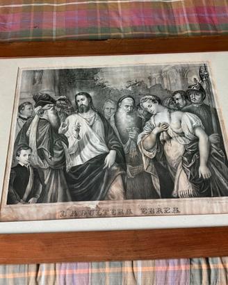 Cornice noce con stampa vintage