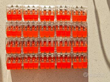 Lotto 20 connettori a leva 3 cavi 0,14-4 mmq NUOVI