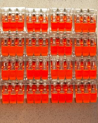 Lotto 20 connettori a leva 3 cavi 0,14-4 mmq NUOVI