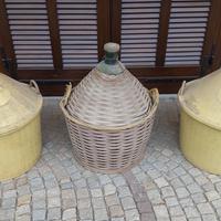 Damigiane da vino 54 litri con cesto in plastica