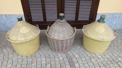 Damigiane da vino 54 litri con cesto in plastica