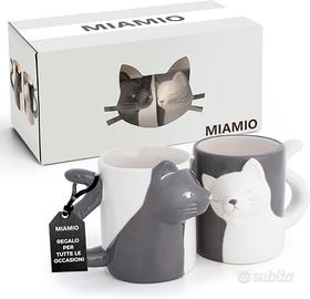 SET 2 TAZZE GATTO IN CERAMICA - 350 ml