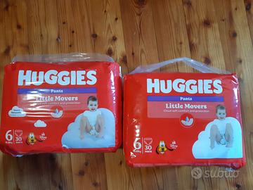 2 pacchi pannolini Huggies Little movers taglia 6