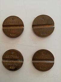 Quattro gettoni telefonici 7801, 7811, 7204, 7603