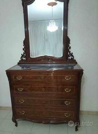 Cassettone con specchio e marmo stile antico