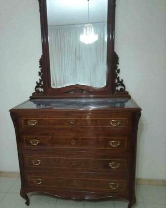 Cassettone con specchio e marmo stile antico