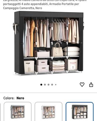 Armadio guardaroba in tessuto nuovo, mai montato.