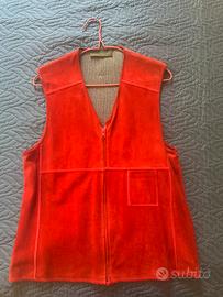 Gilet in pelle rosso