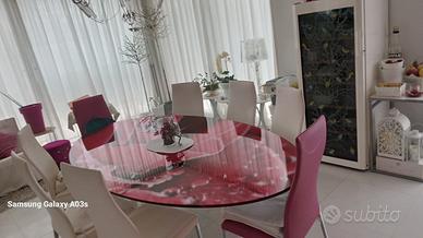 tavolo in vetro design macrorosa