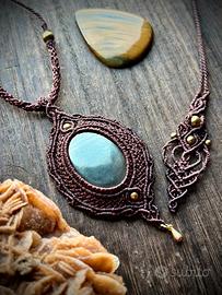 Collana in Macramè con pirite