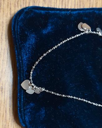 braccialetto in argento con cuoricini