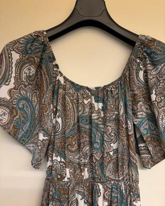 Vestito estivo in fantasia , tesduto tipo viscosa