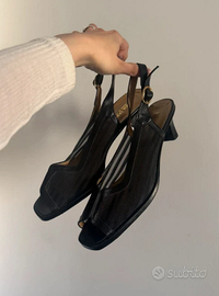 Sandali con tacco neri vintage chic eleganti