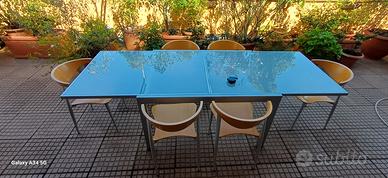 Tavolo vet-met Bontempi Tetide+6 sedie Calligaris