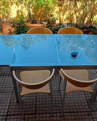 Tavolo vet-met Bontempi Tetide+6 sedie Calligaris