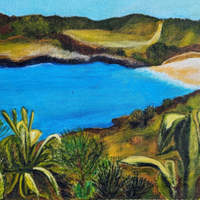 Quadro dipinto spiaggia di Balai a Porto Torres