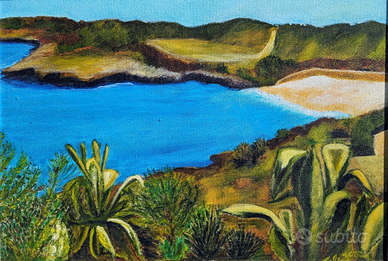 Quadro dipinto spiaggia di Balai a Porto Torres