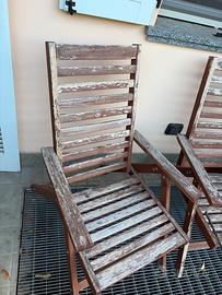 Tavolo e sedie giardino in legno