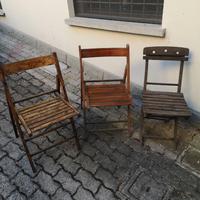 SEDIE IN LEGNO VINTAGE DA GIARDINO