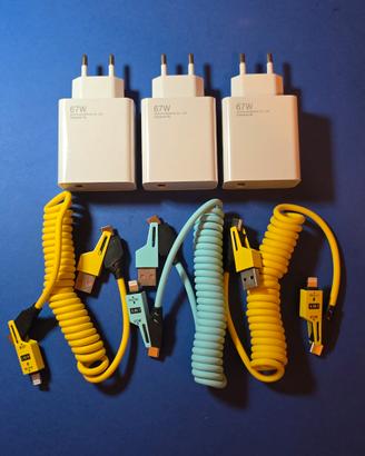 Set di 3 Caricatori Rapidi 67w + 3 Cavi Combo