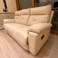 Divano in pelle relax beige 3 posti Dondi Salotti